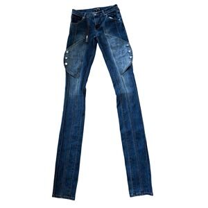 Fashion Nova Lay Low Rise Stacked Slim Straight Leg Jeans Dark Wash 9 NWT New